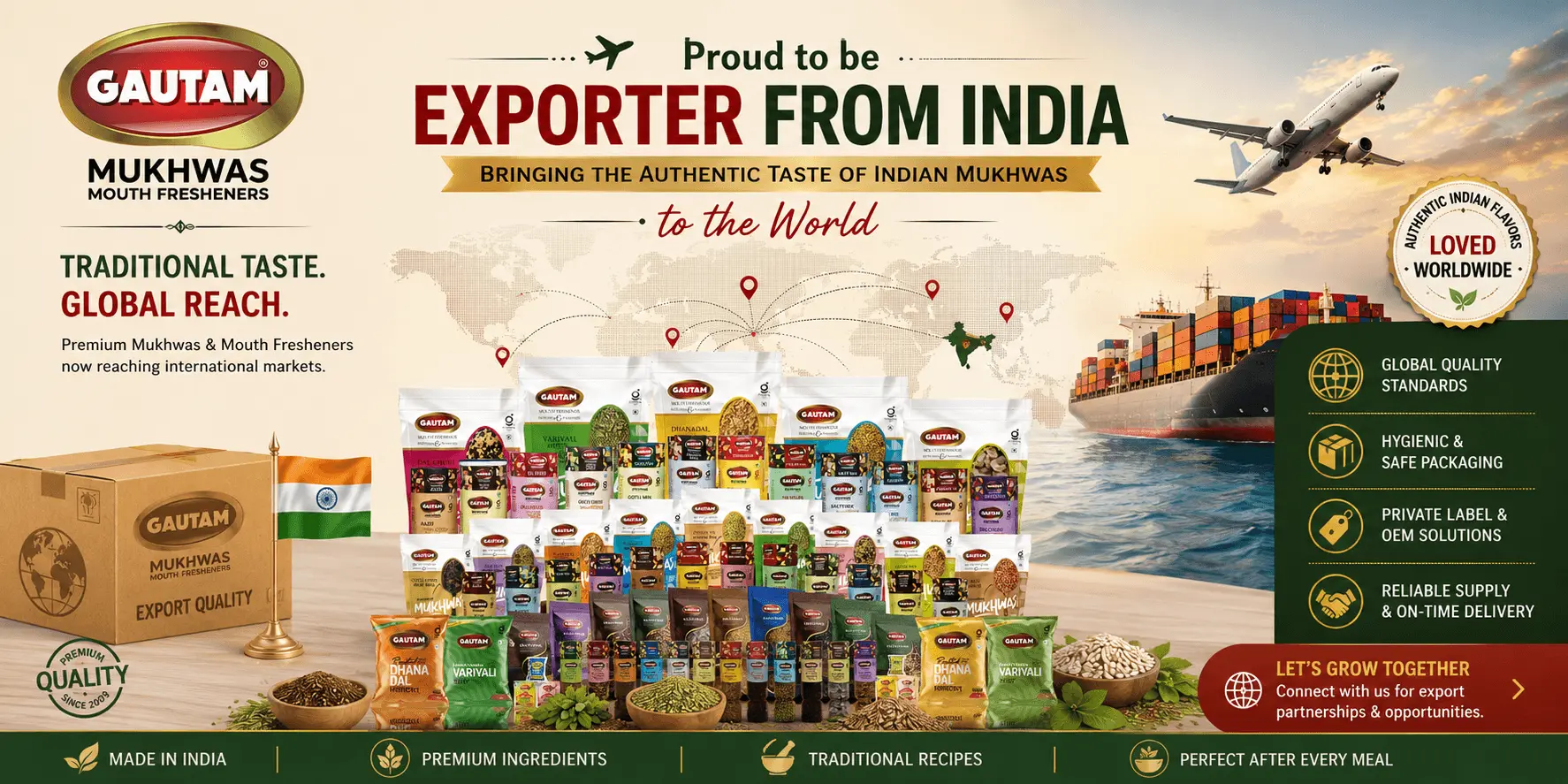 Mukhwas Mouth Freshener Exporters from India - Gautam Mukhwas